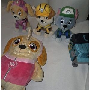 Paw Patrol Lot: Sky, Rubble, and Rocky Plush, Everest Cube, Sky Cubcoat Sz 10 Yr